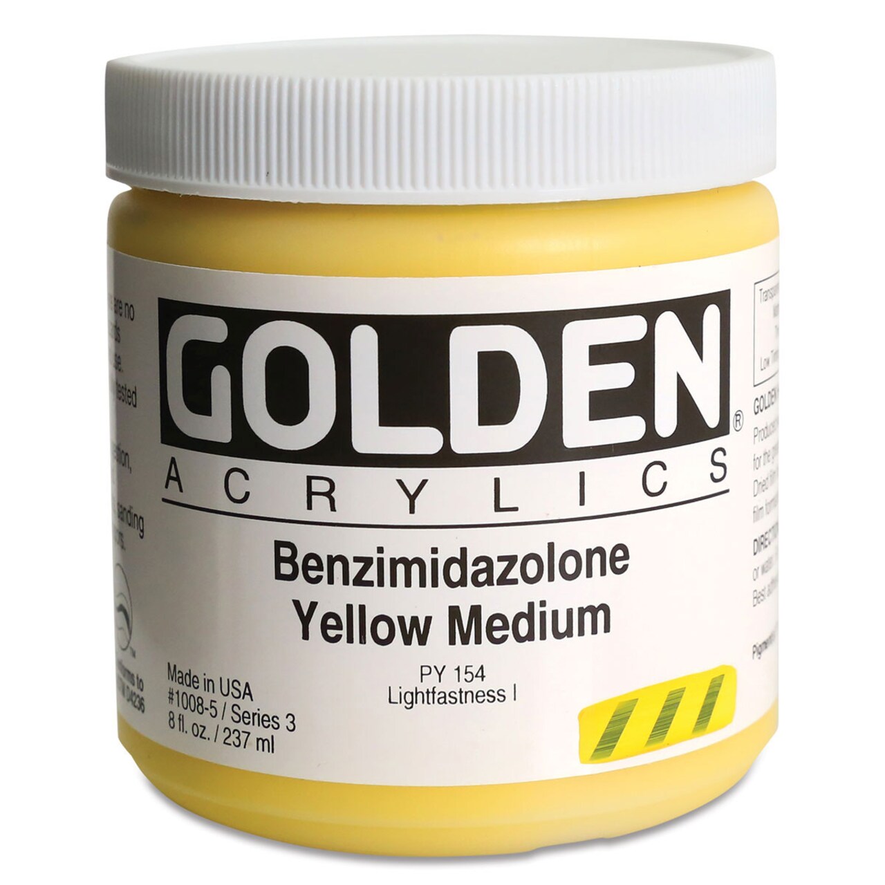 Golden Heavy Body Artist Acrylics - Benzimidazolone Yellow Medium, 8 oz